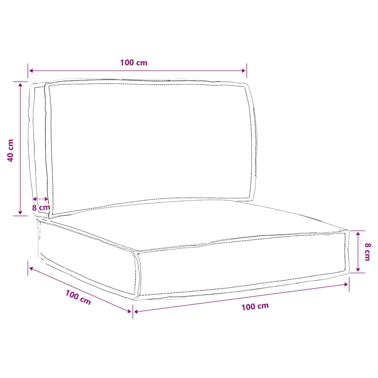 Palettenkissenset 2 pcs Anthrazit Oxford-Stoff