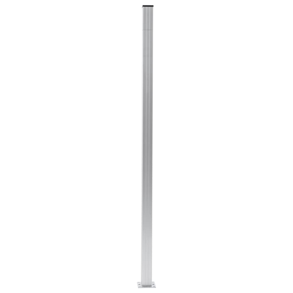 Zaunpfosten 3 Stk. Dunkelgrau 185 cm Aluminium