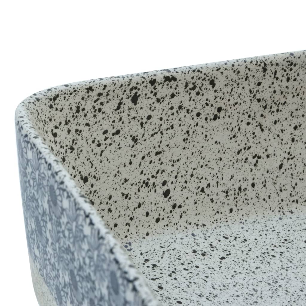 Aufsatzwaschbecken Schwarz Blau Rechteckig 46x35,5x13cm Keramik