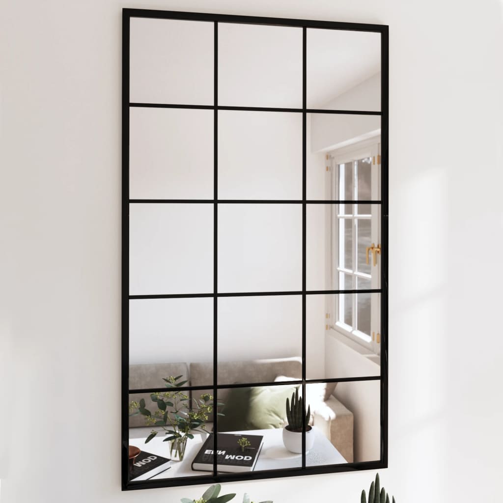 Wandspiegel Schwarz 60x40 cm Metall