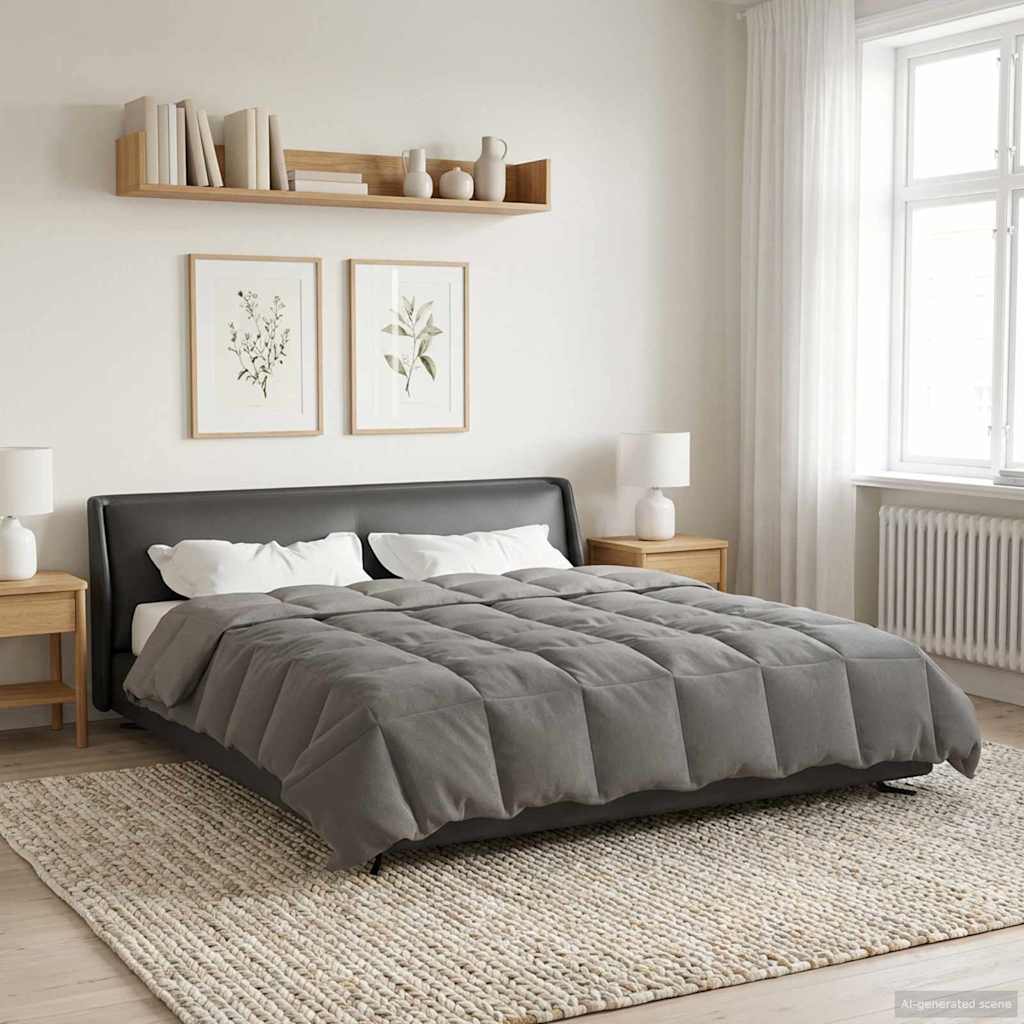 Sommerdecke Gesteppt Anthrazit 135 x 200 cm Mikrofaser