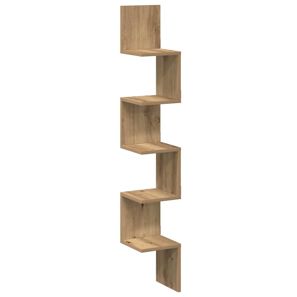 Wand-Eckregal Weiß 20x20x127,5 cm Holzwerkstoff
