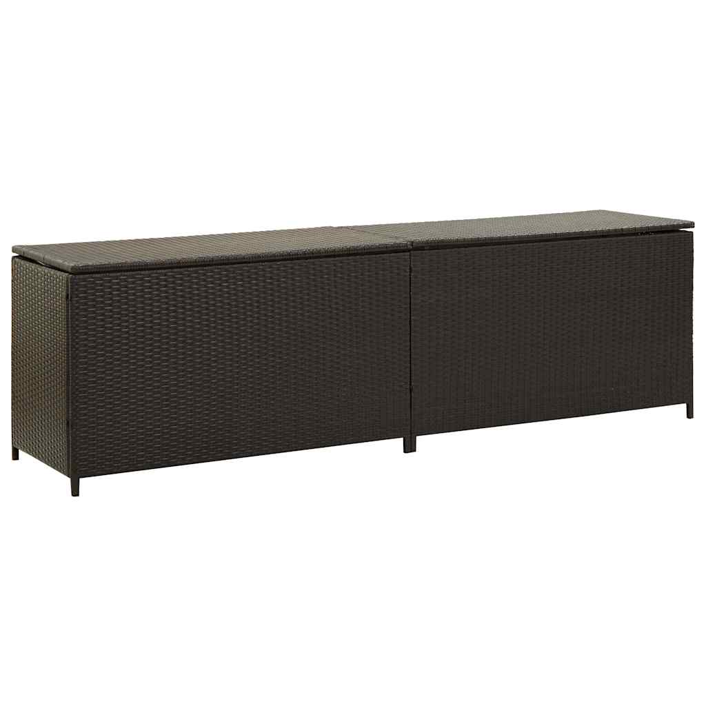 Gartentruhe Schwarz 283L Poly Rattan