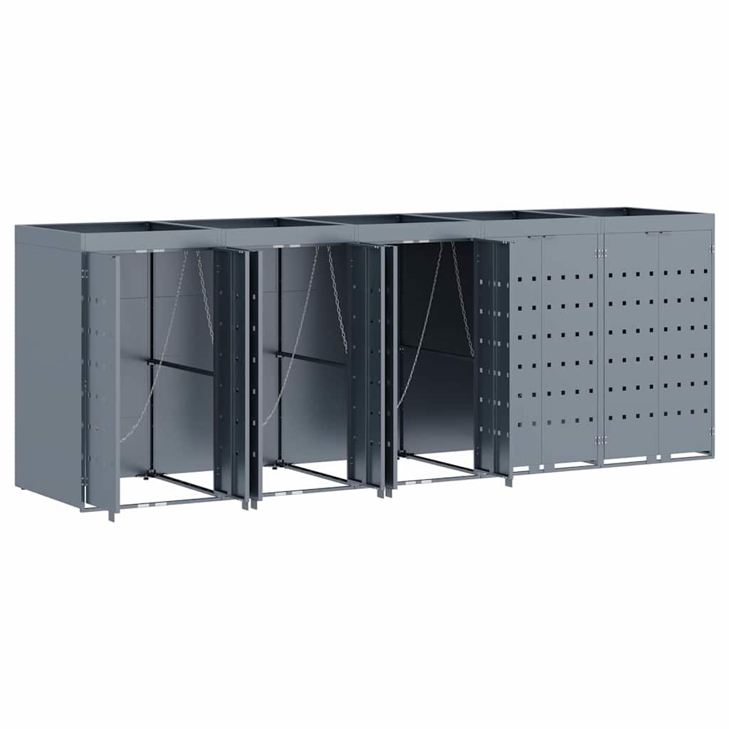 Mülltonnenbox für 2 Tonnen Schwarz 138x79x117 cm Stahl