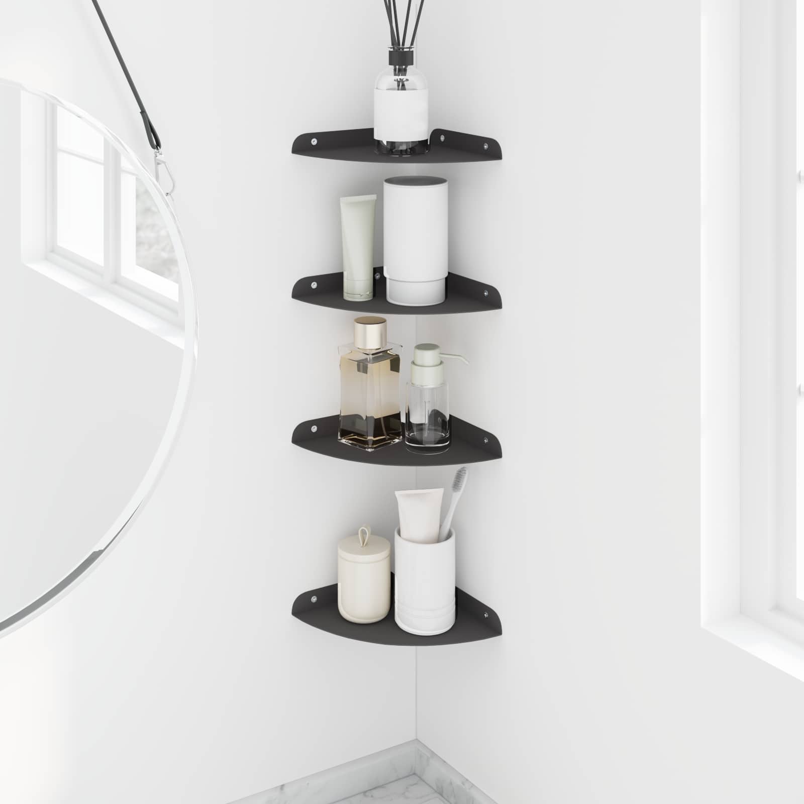 Schwebendes Regal mit Regal 2 pcs Schwarz 15 x 15 x 2 cm