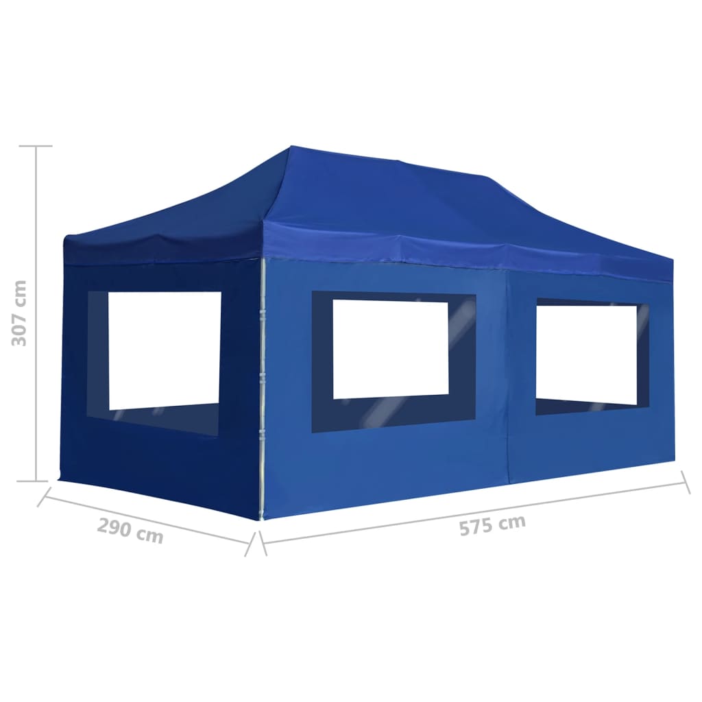 Profi-Partyzelt Faltbar mit Wänden Aluminium 3×3m Weiß