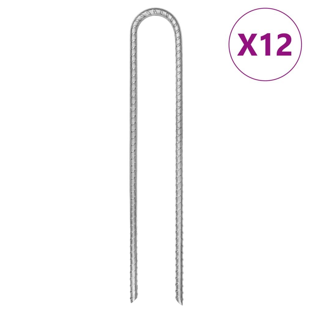 Zeltheringe 6 Stk. U-Form 30 cm Ø7 mm Verzinkter Stahl