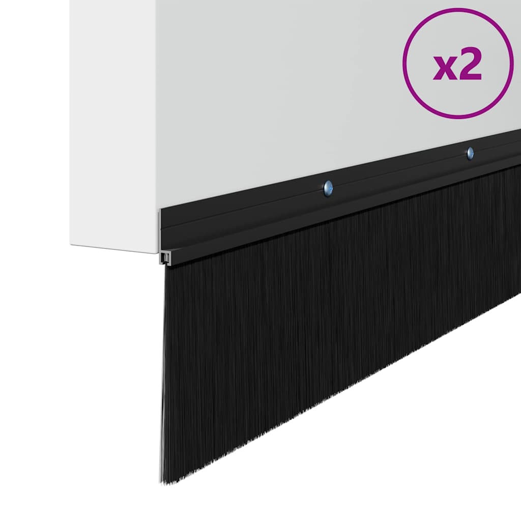 Aufsteck Türbürstendichtungen 2 pcs Braun 100 cm