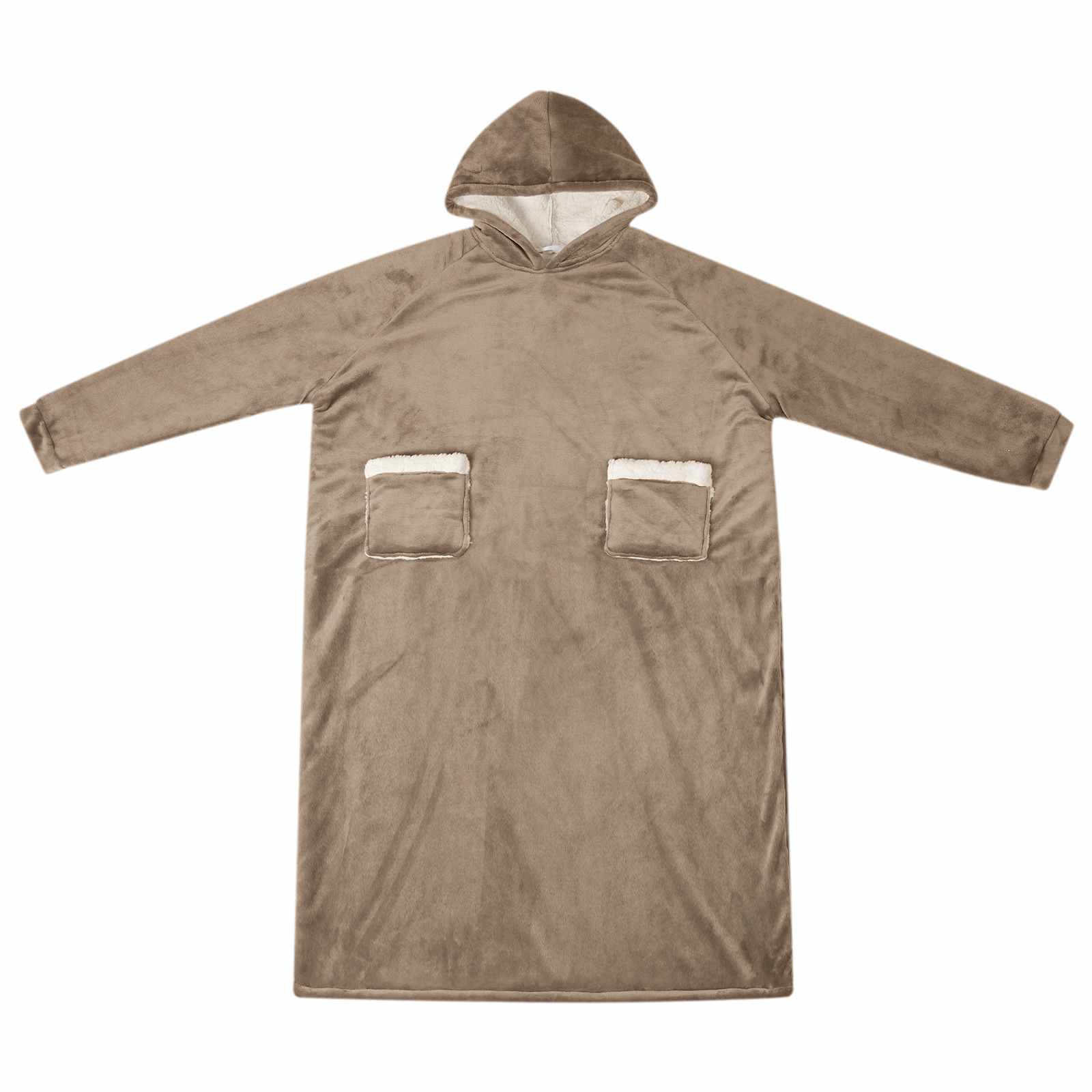 Decken-Hoodie Beige M Fleece und Flanell
