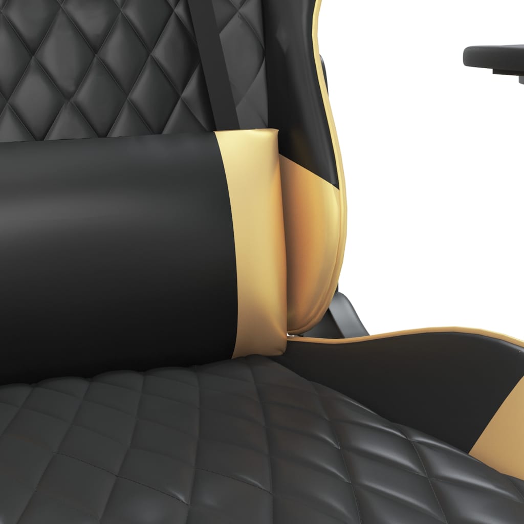 Gaming-Stuhl mit Massagefunktion Schwarz und Blau Kunstleder