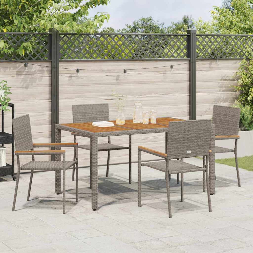 Garten Stapelstühle 4 pcs Braun und Schwarz 54 x 56 x 90 cm