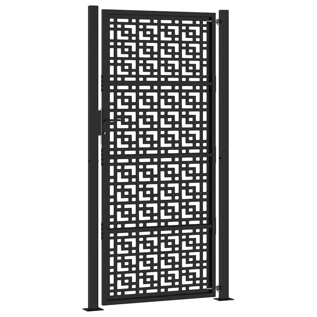 Gartentor Schwarz 100x100 cm Stahl Lichtdesign
