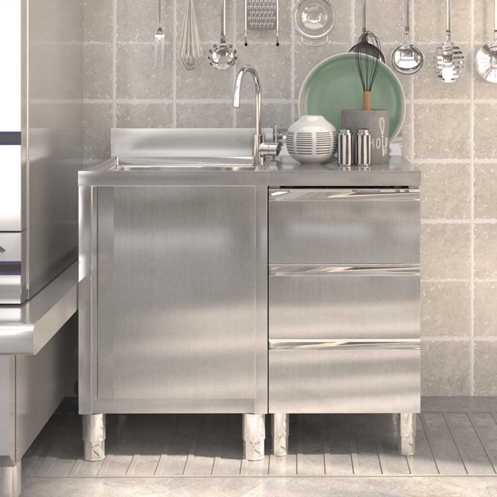 Gewerbe-Küchenschrank mit 2 Schubladen 50x60x96 cm