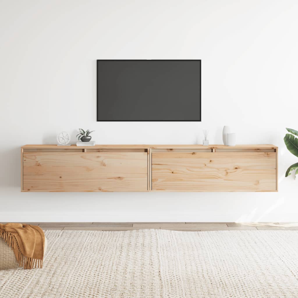 Wandschrank 100x30x35 cm Massivholz Kiefer