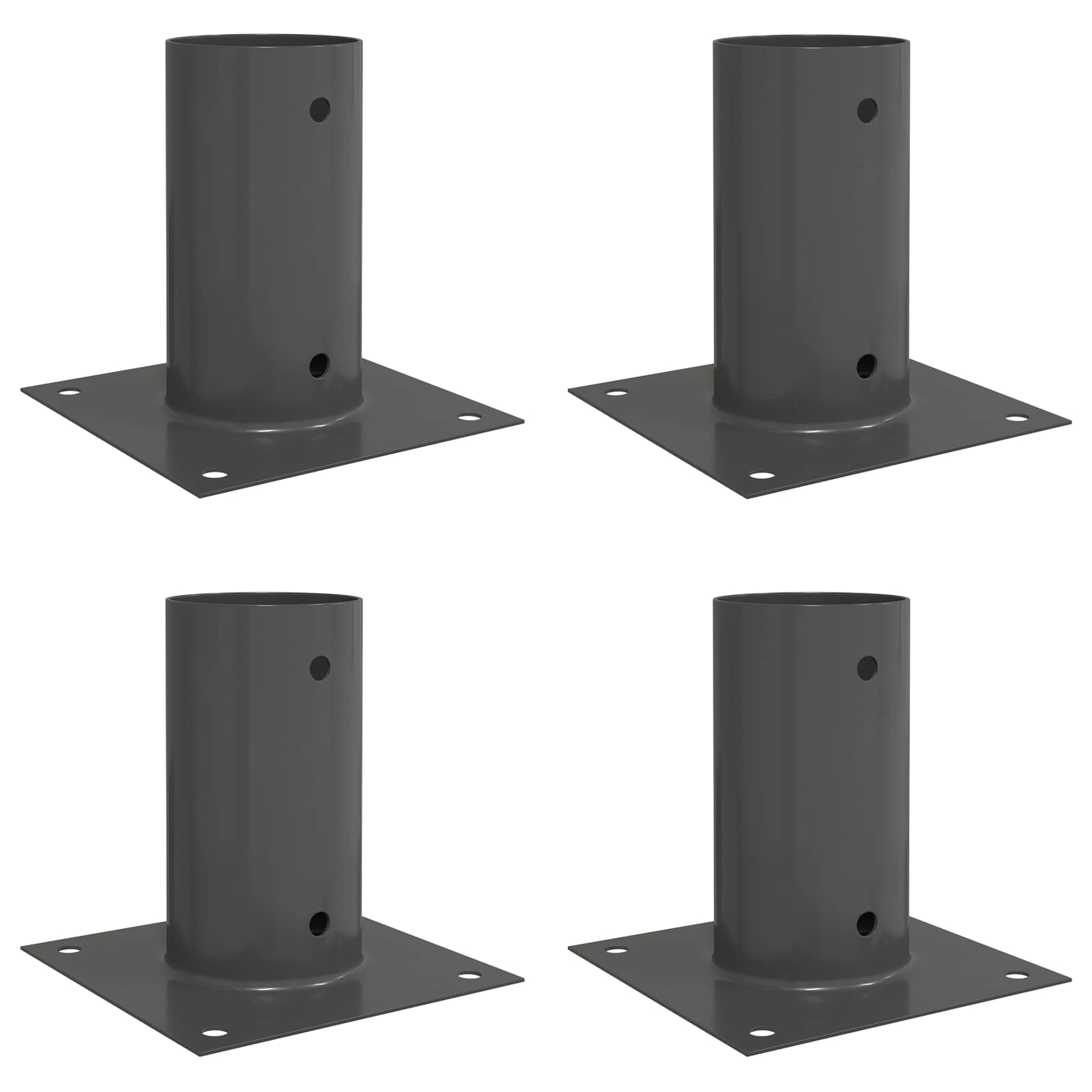 runder Bodenanker 4 pcs Silber 15 x 15 x 15 cm Metall