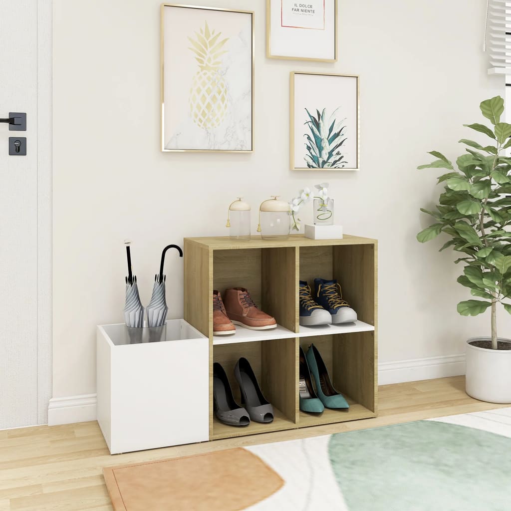Flur-Schuhschrank Weiß 105x35,5x70 cm Holzwerkstoff