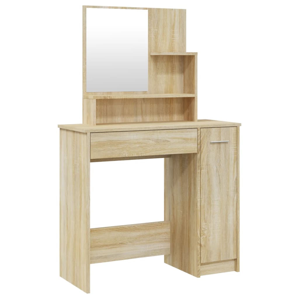 Schminktisch mit Spiegel Weiß 86,5x35x136 cm