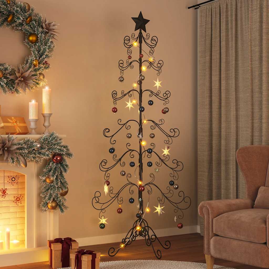 Metall-Weihnachtsbaum für Dekorationen Schwarz 90 cm