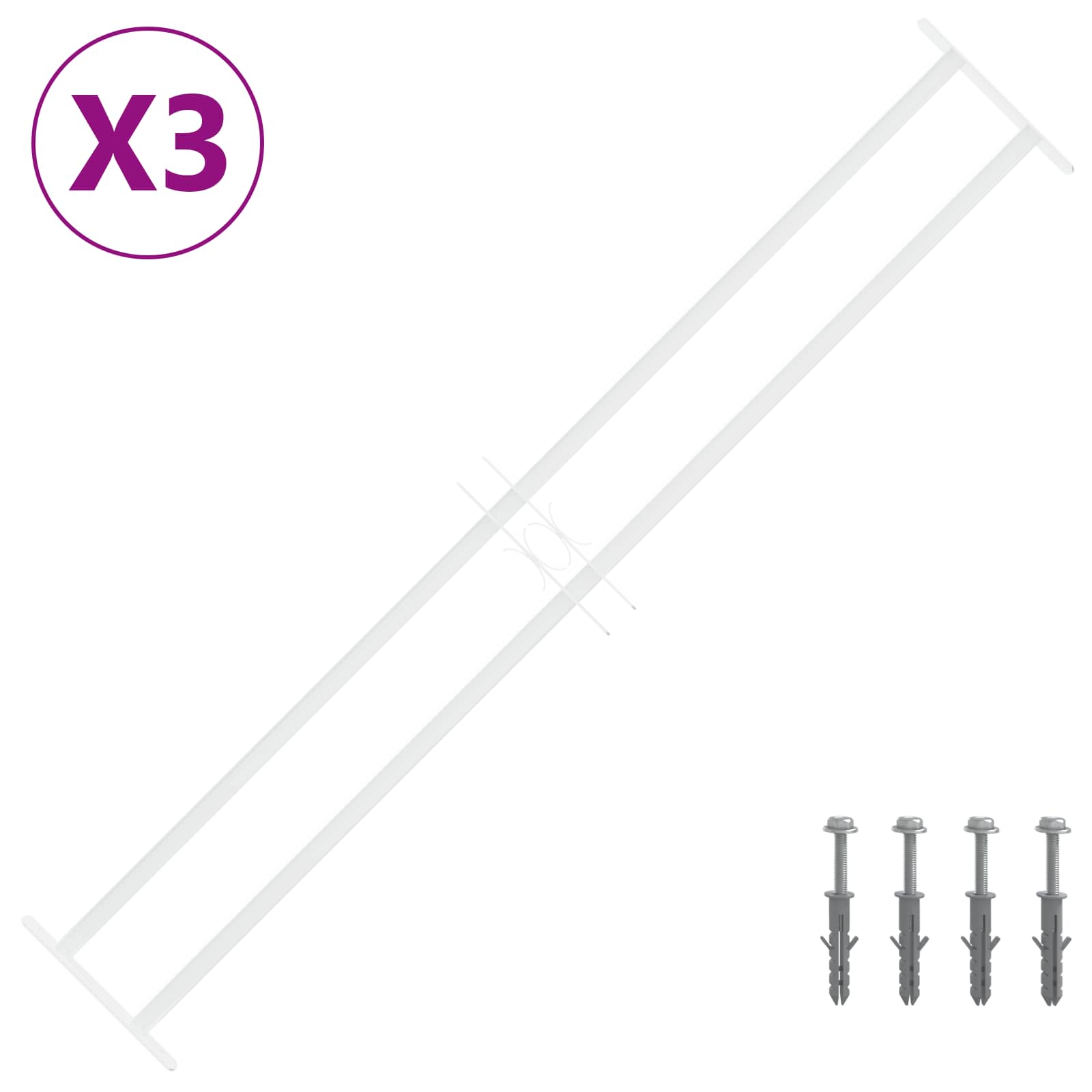 Sicherheitsgitter für Fenster mit 2 Querstangen 43-74 cm