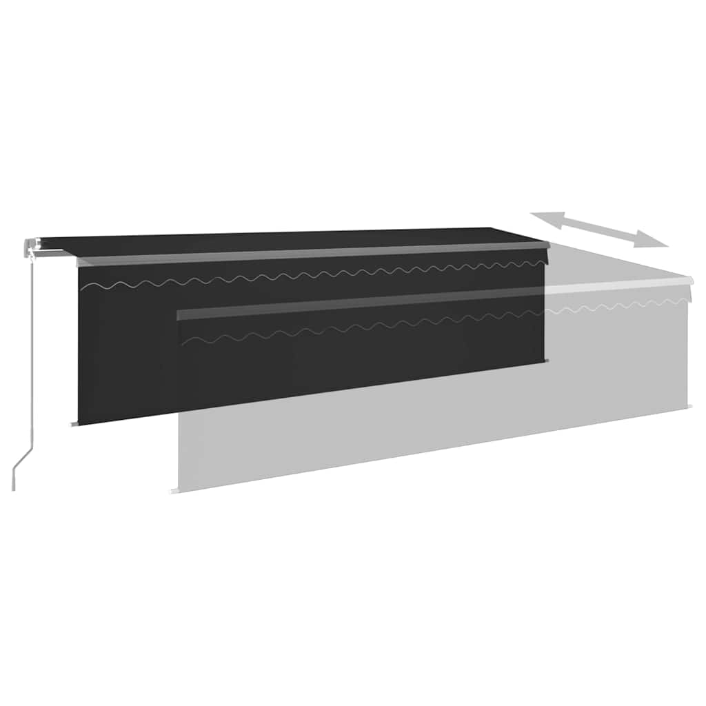 Markise Manuell Einziehbar mit Rollo 3x2,5 m Creme