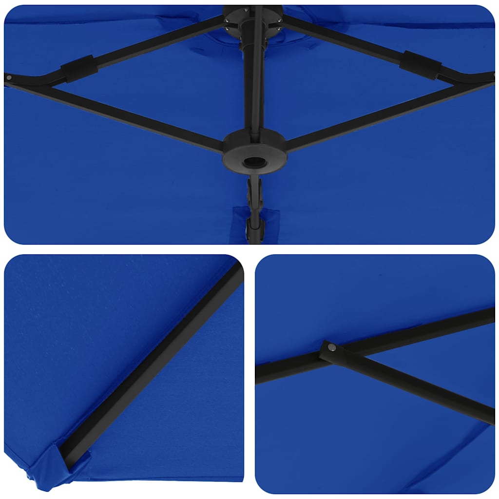 Sonnenschirm Sand 372 x 198 x 243 cm Polyester und Aluminium
