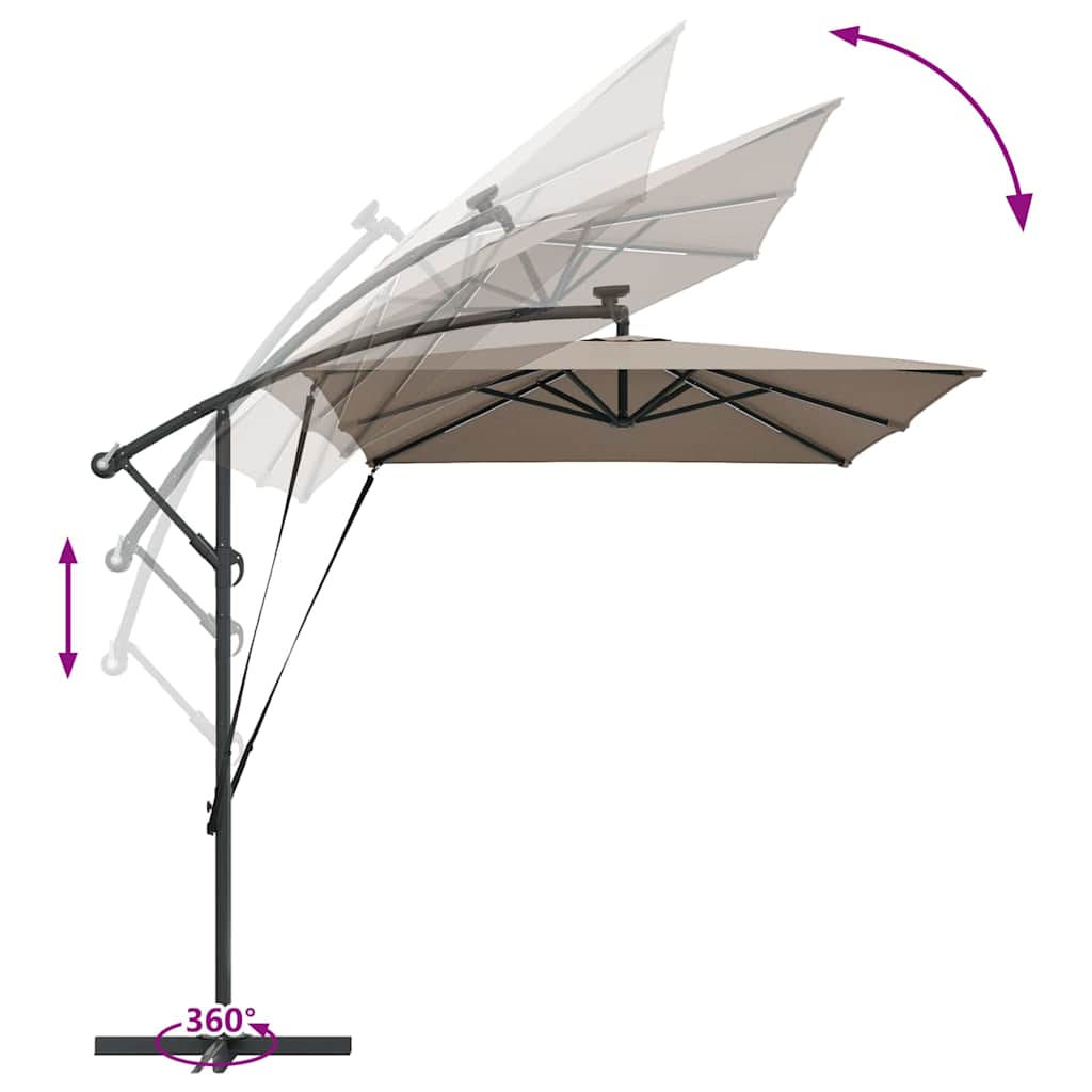 Sonnenschirm Sand 294 x 200 x 270 cm Polyester und Aluminium