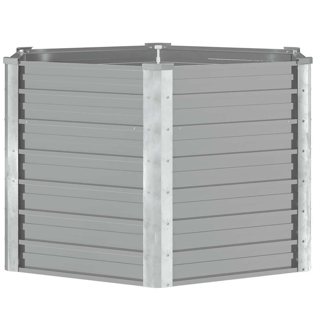 Garten-Hochbeet 129x45 cm Verzinkter Stahl Silber