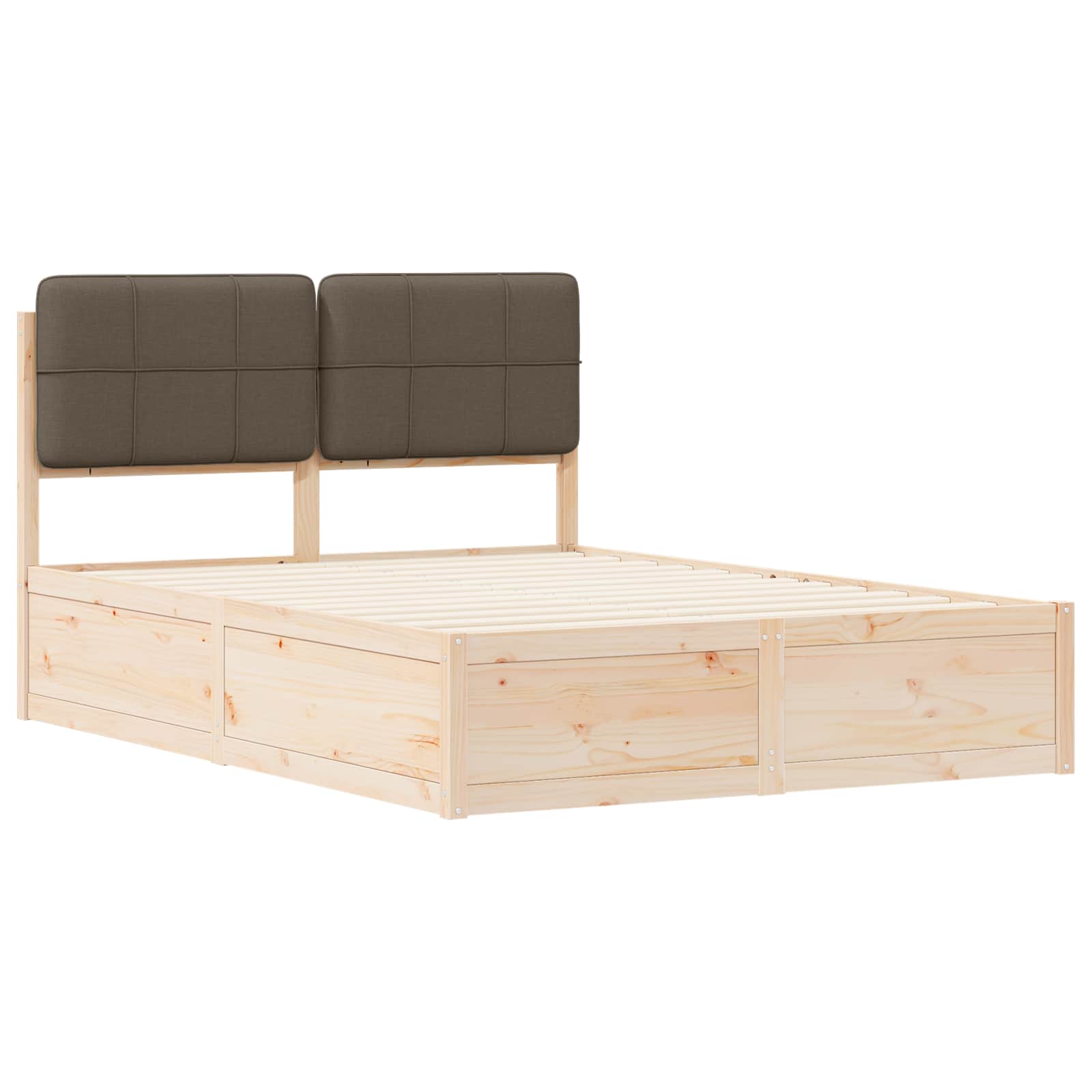 Bettgestell mit gepolstertem Kopfteil Hellgrau 200 x 200 cm