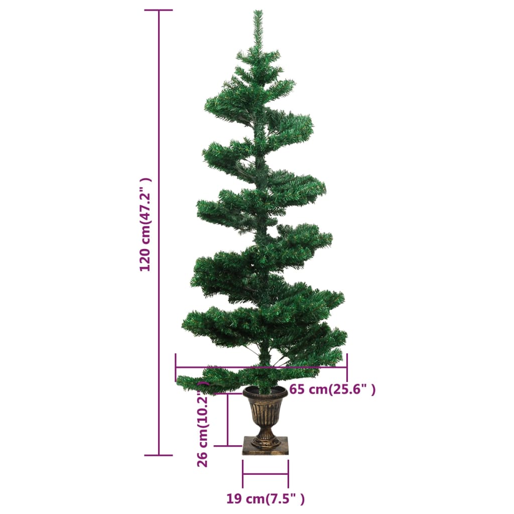 Spiral-Weihnachtsbaum mit Beleuchtung und Ständer Weiß 180 cm