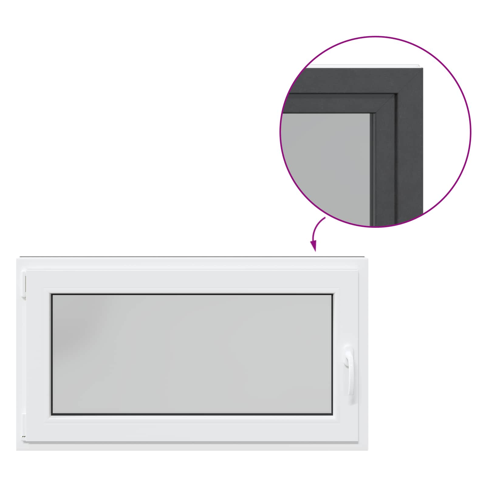 Kellerfenster RISOR 50 x 50 cm PVC und Glas Weiß