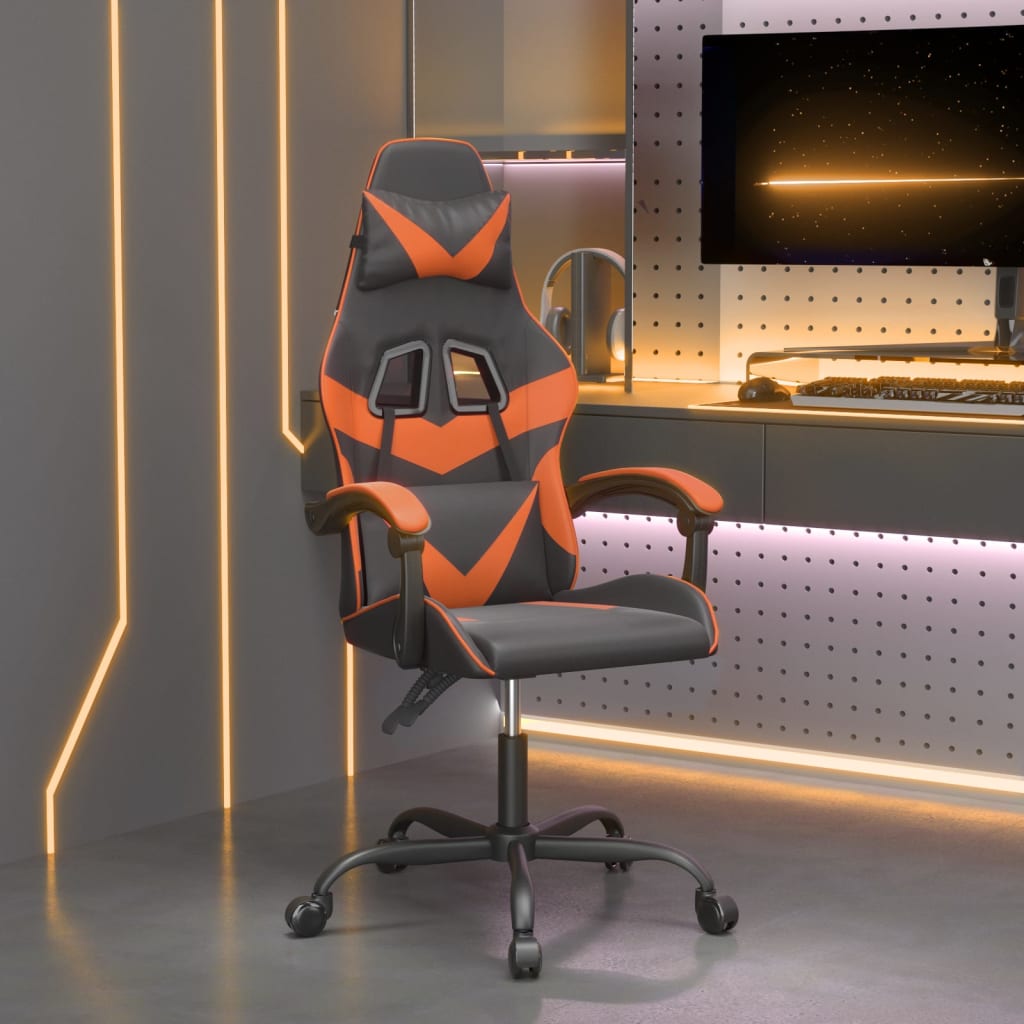 Gaming-Stuhl Drehbar Schwarz und Rot Kunstleder