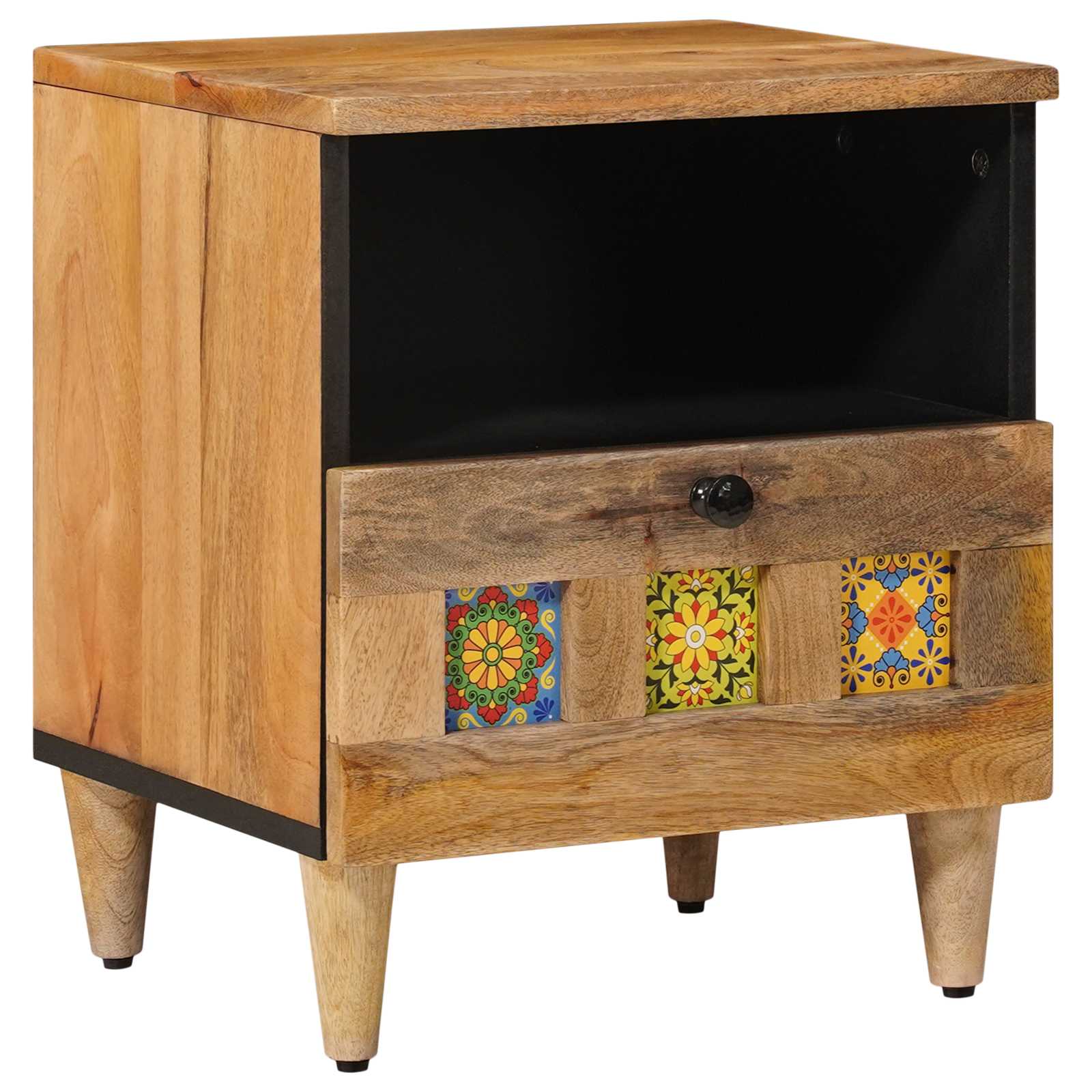 Nachttisch Braun 40 x 33 x 46 cm Massivholz Mango