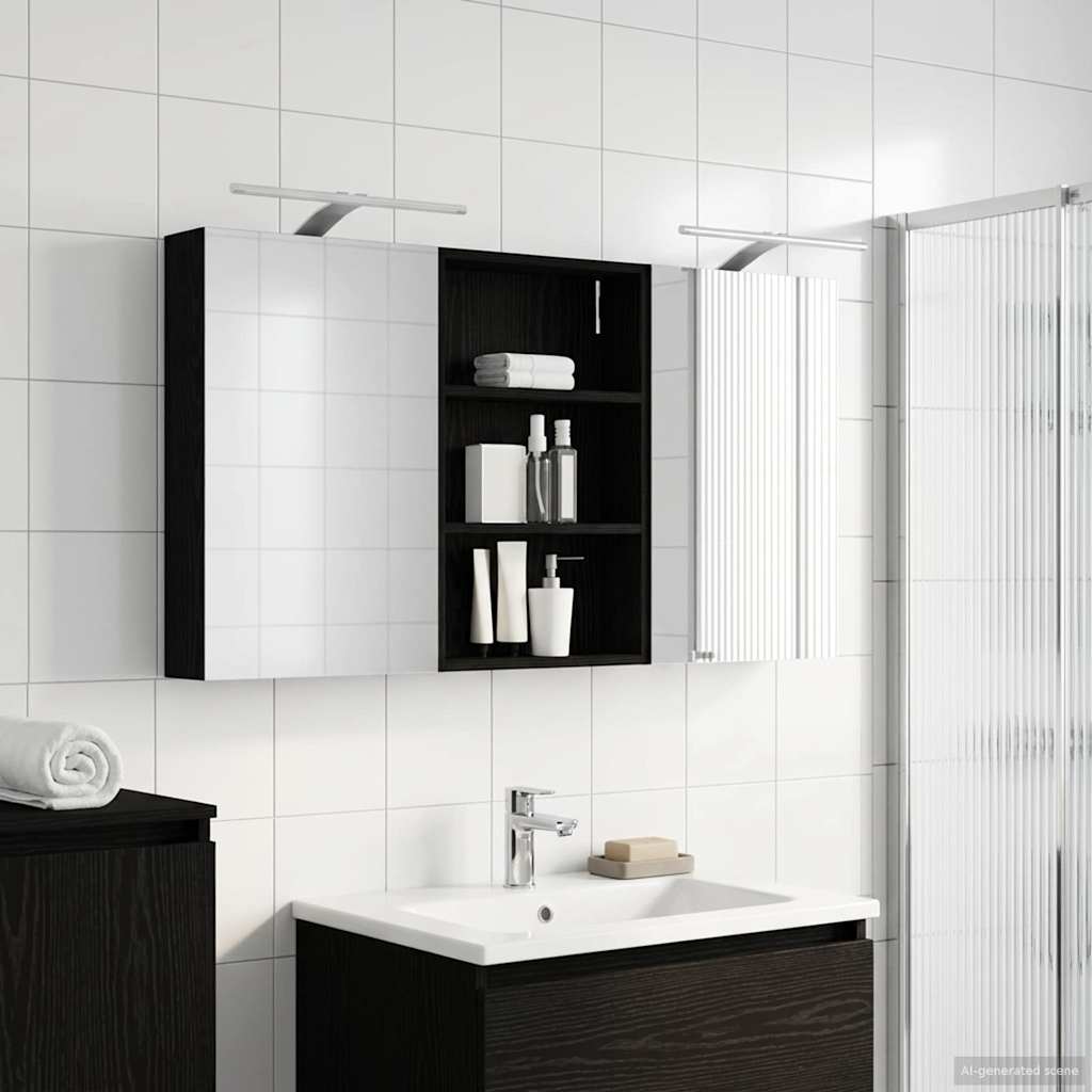 Badezimmerschrank-Set 3 pcs 80 x 10,5 x 50 cm Holzwerkstoff