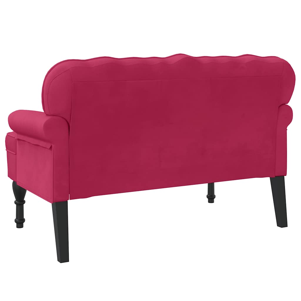 Sitzbank mit Rückenlehne Dunkelgrau 119,5x64,5x75 cm Samt