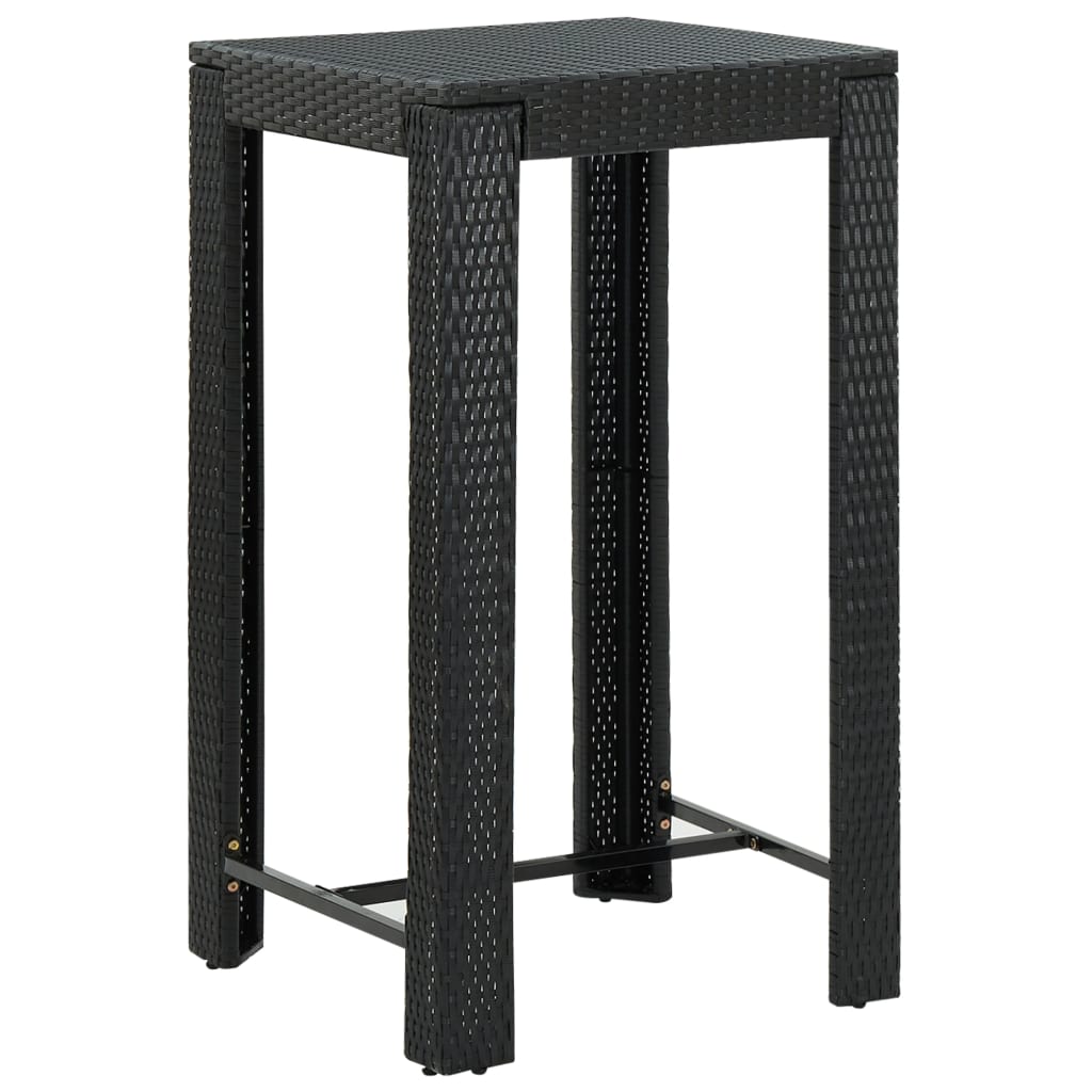 Garten-Bartisch Grau 60,5x60,5x110,5 cm Poly Rattan
