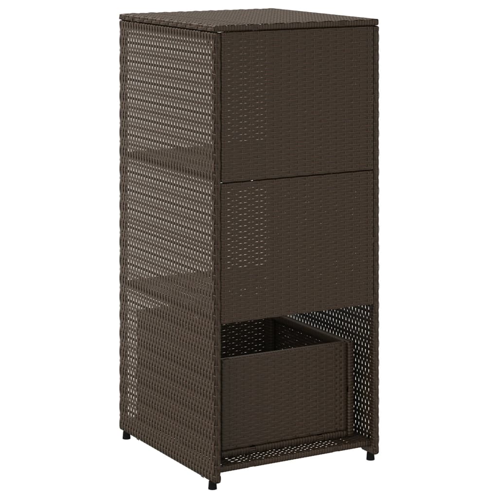 Gartenschrank Schwarz 50x55x115 cm Poly Rattan