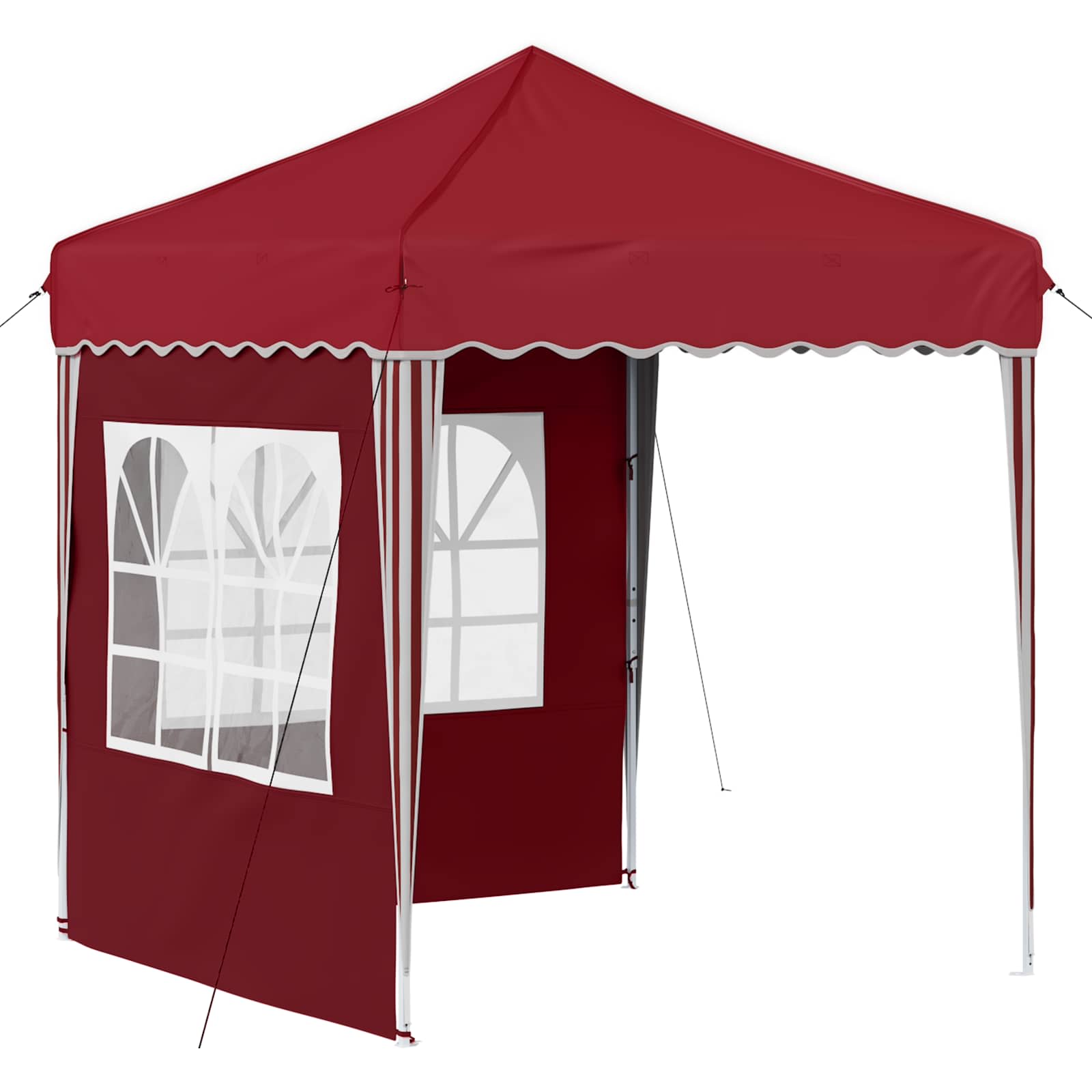Pop-up Partyzelt 195 x 195 x 245 cm Creme Oxford-Stoff