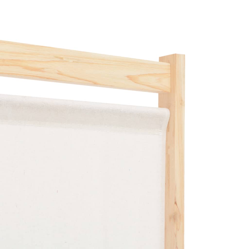 5-teiliger Raumteiler Creme 200 x 170 x 4 cm Stoff