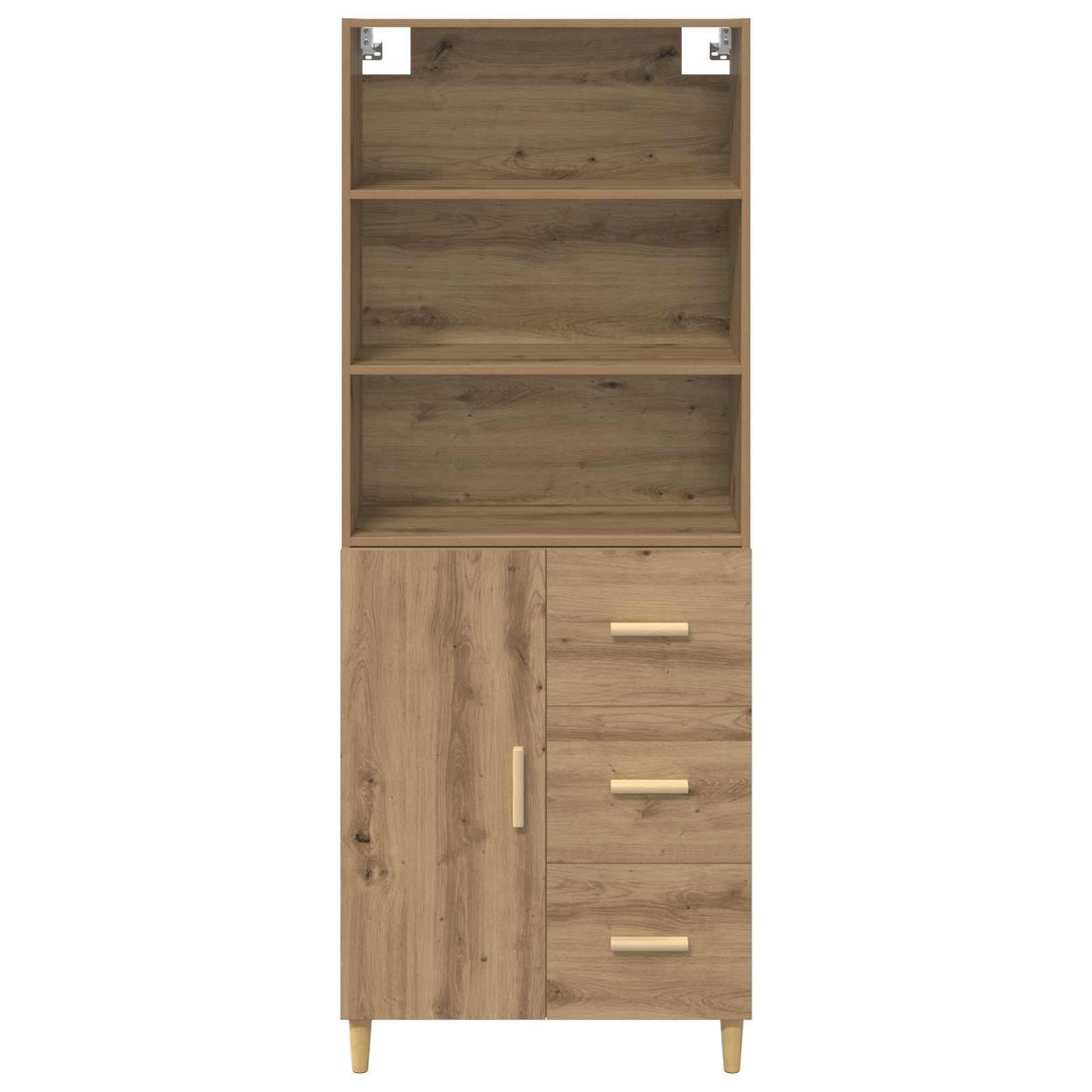 Highboard Altholz 69,5 x 32,5 x 180 cm Holzwerkstoff