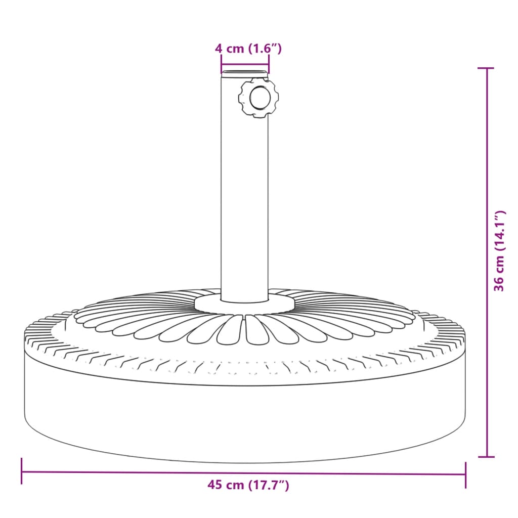 Sonnenschirmständer für Ø38/48 mm Mast 12 kg Rund