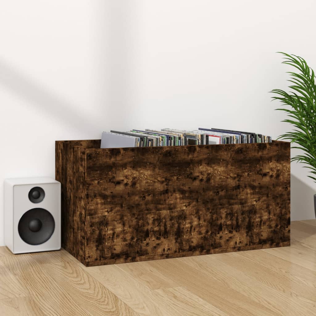 Schallplatten-Aufbewahrungsbox Weiß 71x34x36 cm Holzwerkstoff
