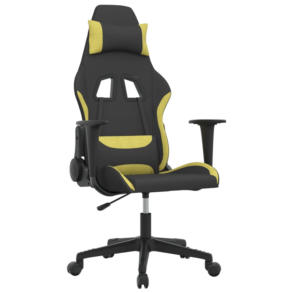 Gaming-Stuhl mit Massagefunktion Schwarz und Creme Stoff