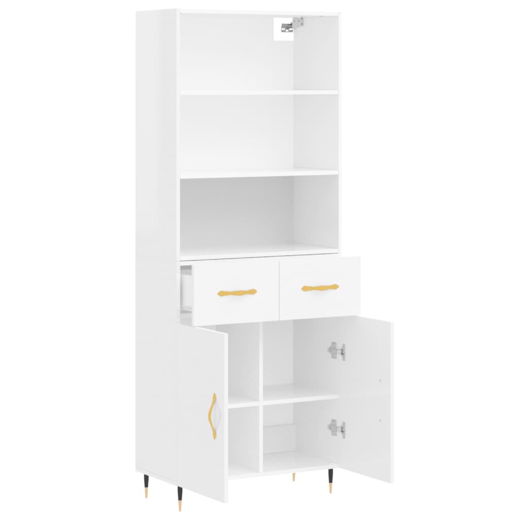 Highboard Betongrau 69,5x34x180 cm Holzwerkstoff
