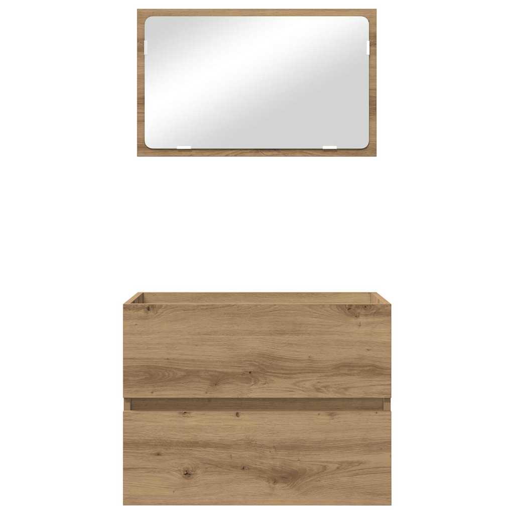 2-tlg. Badmöbel-Set Weiß Holzwerkstoff