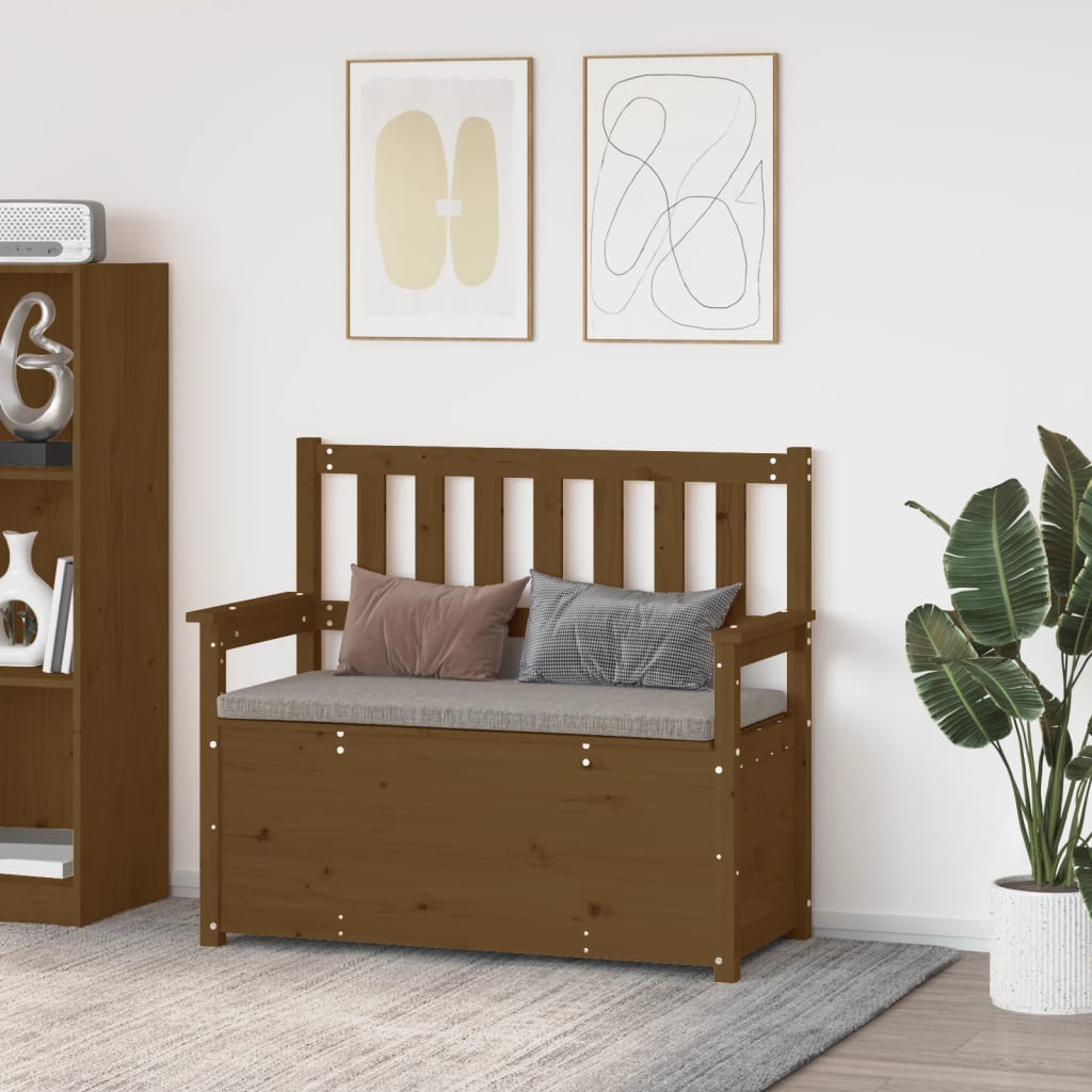 Sitzbank 112,5x51,5x96,5 cm Massivholz Kiefer