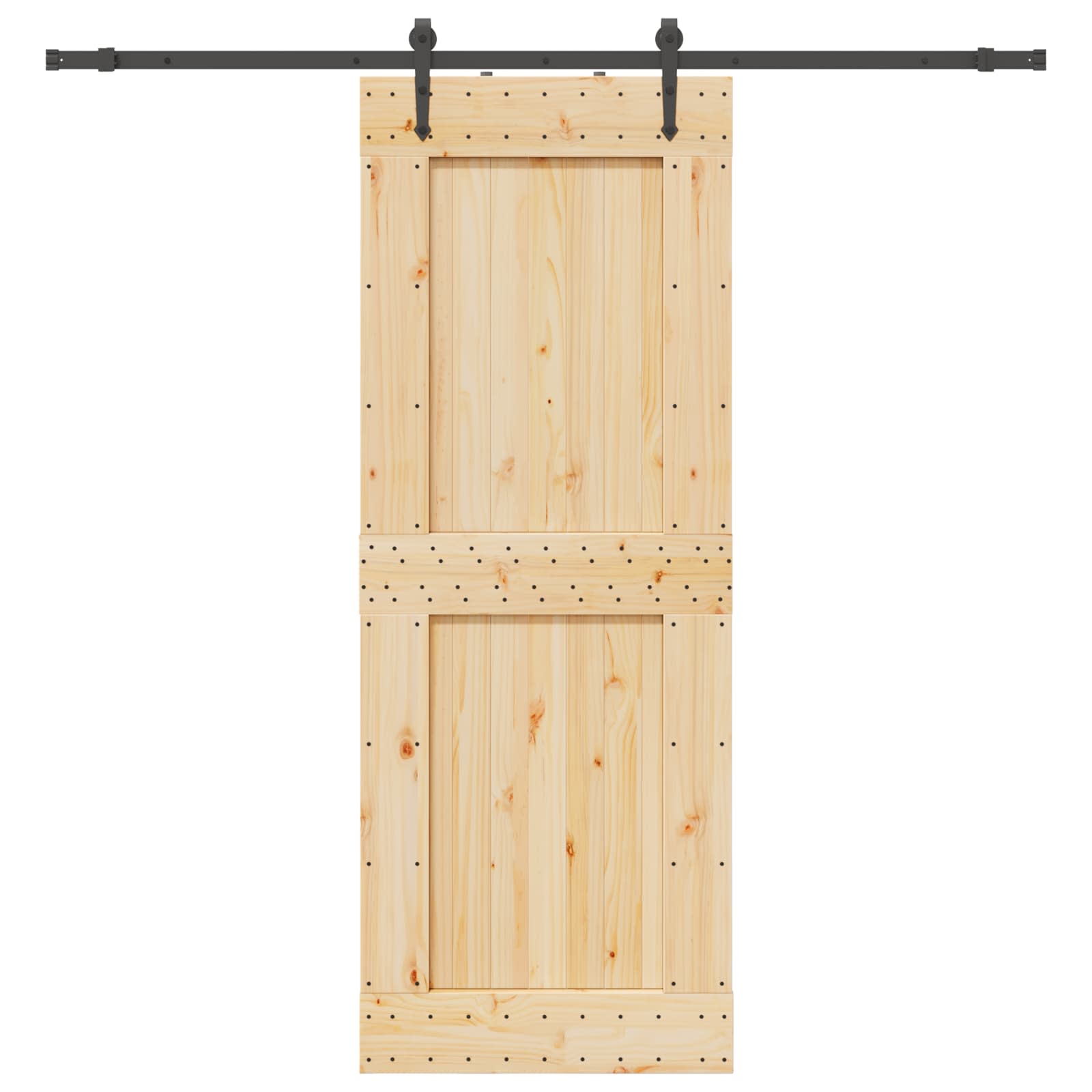 Schiebetür NARVIK Natürlich und Schwarz 70 x 210 cm (152,5 cm)