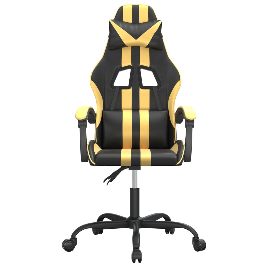 Gaming-Stuhl Drehbar Schwarz und Blau Kunstleder