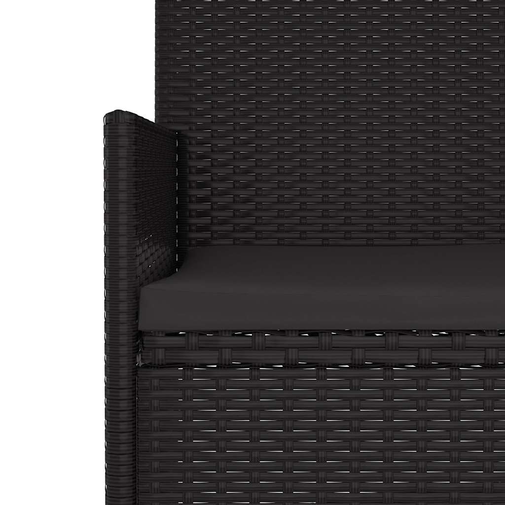 Gartenbank 2-Sitzer mit Kissen Braun Poly Rattan