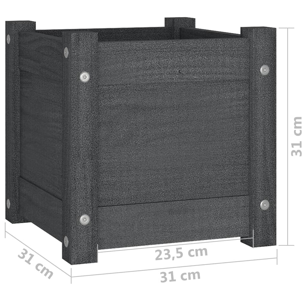 Pflanzkübel 2 Stk. 31x31x31 cm Massivholz Kiefer