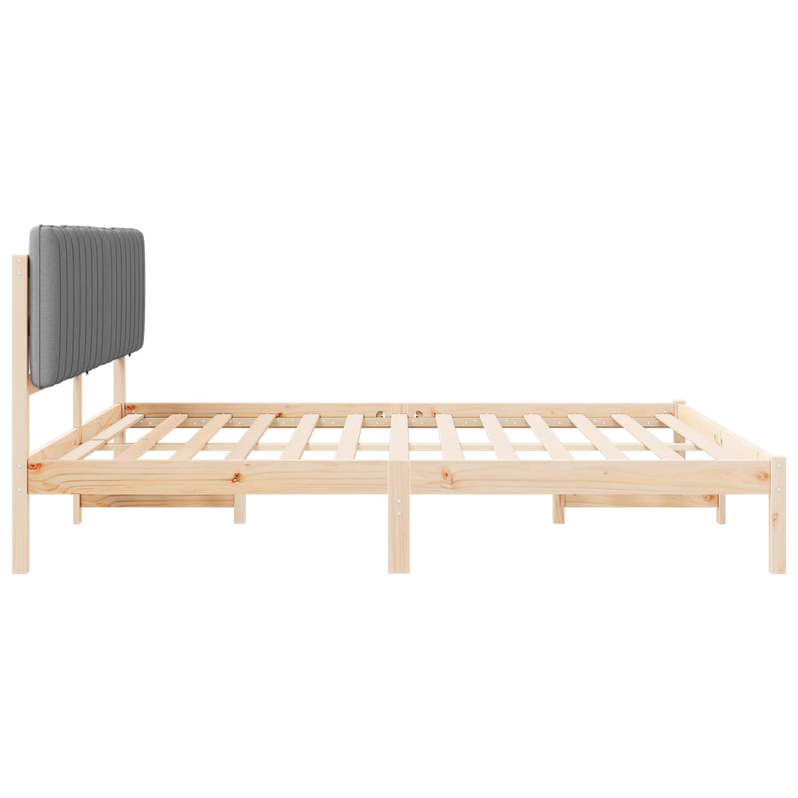 Bettgestell mit gepolstertem Kopfteil Hellgrau 200 x 200 cm